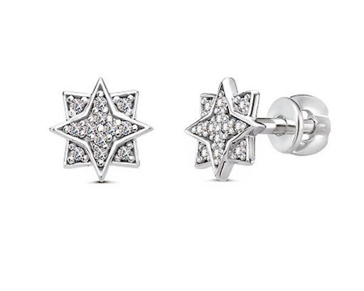 Серьги из серебра куб.циркон., В10-1341