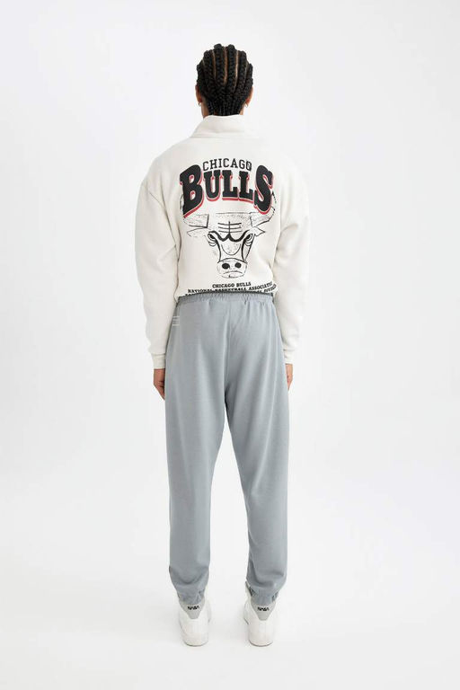 DeFactoFit NBA Chicago Bulls Стандартный крой с тремя карманами, прямые спортивные штаны для бега из ткани для скуба-дайвинга  фото 8