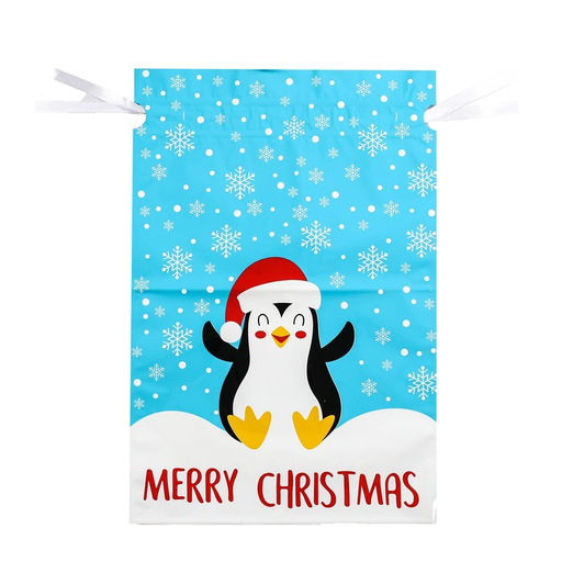 Цена за 5 шт. Пакет подарочный с завязками, Счастливый пингвин, 29х43 см - Simaland фото 2