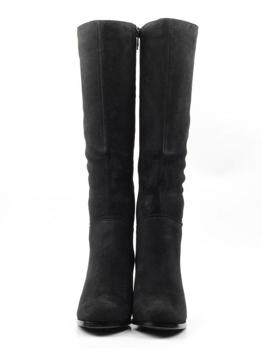 02-K82-B1 BLACK Сапоги зимние женские (натуральная замша, натуральный мех (евромех)) - Фабричный китай фото 8