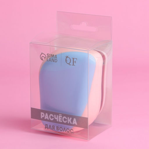 Цена за 2 шт. Расчёска массажная, с крышкой, 5 × 9 см, PVC-коробка, цвет МИКС