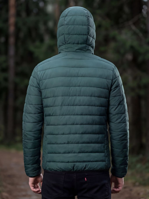 Куртка мужская стёганая с капюшоном с графеновой подкладкой бежевого цвета 9625_1B - Valianly фото 45