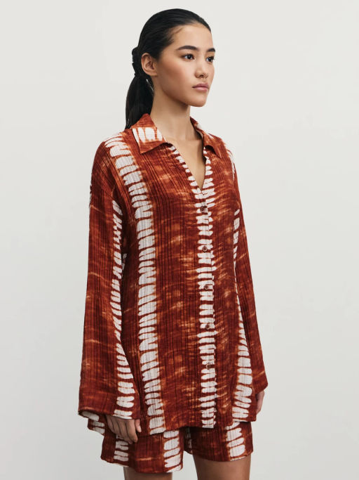 Рубашка из вискозы с принтом / Zarina  фото 4