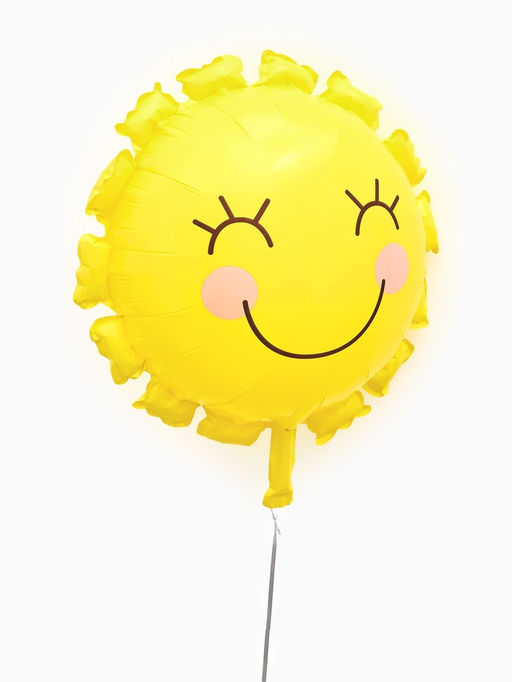 Цена за 2 шт. Воздушный шар фольгированный 22" "Солнышко" цвет желтый