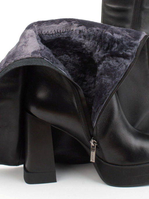 02-3563-24BM-1 BLACK Сапоги зимние женские (натуральная кожа, натуральный мех) - Фабричный китай фото 4