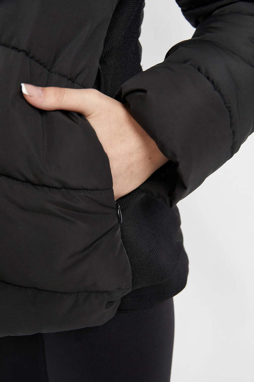 Водоотталкивающее пальто приталенного кроя DeFactoFit с капюшоном  фото 8