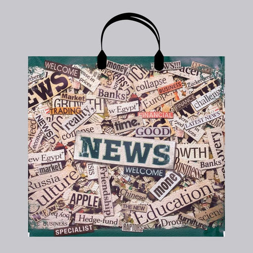 Цена за 10 шт. Пакет «Новости», полиэтиленовый с пластиковой ручкой, 80 мкм 37×34 см