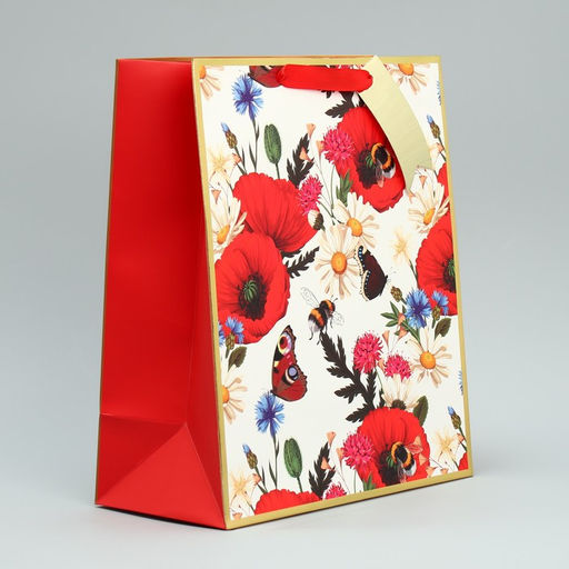 Цена за 2 шт. Пакет подарочный, упаковка, Яркий букет, 30.5?25?12.5 см