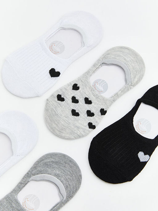 Kalp Desenli K?z ?ocuk Babet ?orap 5li