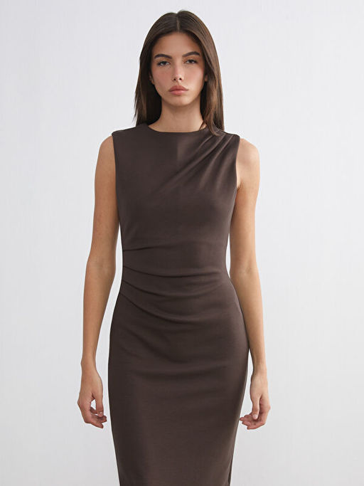 Bisiklet Yaka B?zg?l? Elbise