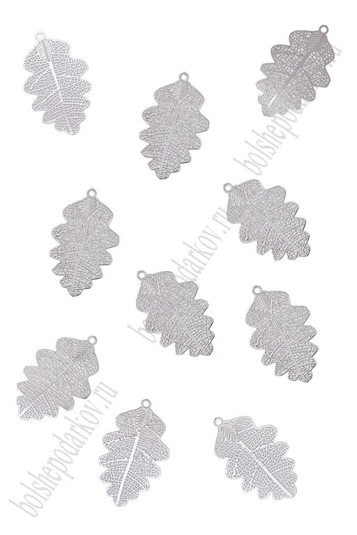 Подвеска металл "Листик" 2,2*3,5 см (10 шт) SF-7708, серебро №20