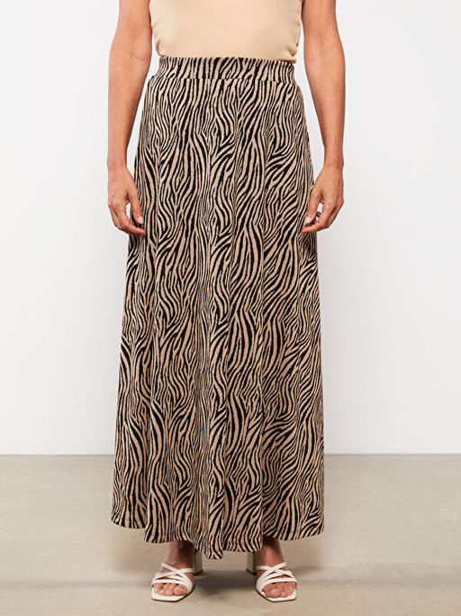 Beli Lastikli Desenli Ponte Kad?n Klo? Etek