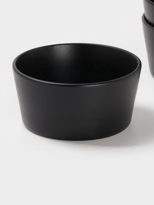 Набор салатников Доляна «Гранит», 4 шт., 800 мл, 14.5×7 см, керамика, чёрный