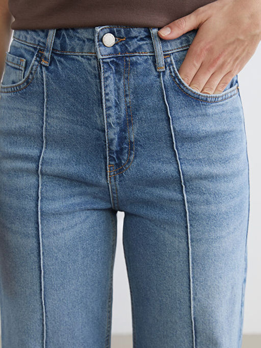 Wideleg Kad?n Jean Pantolon