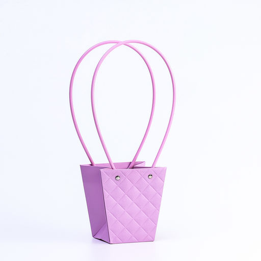 Цена за 10 шт. Сумка для цветов тиснение сиреневая влагостойкая, 12x12-8x8-12.5 см - UPAK LAND фото 2