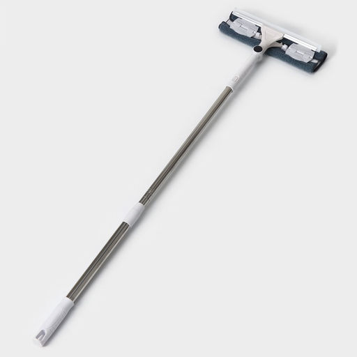 Окномойка бабочка, стальная телескопическая ручка, микрофибра, поворот на 180°, 27×7×114(137) см