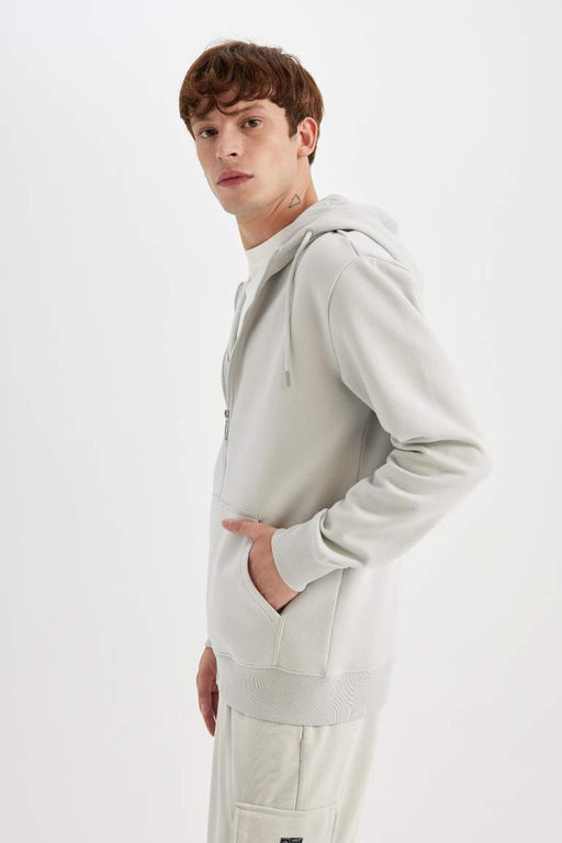 Кардиган-толстовка с капюшоном и мягкой подкладкой стандартного кроя - Defacto фото 5