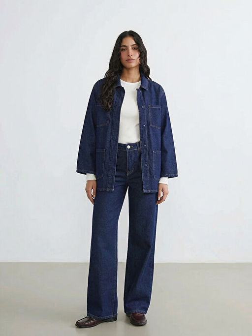 Wideleg Kad?n Jean Pantolon