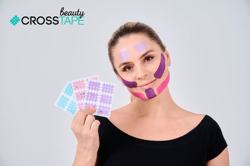 Кросс тейпы для лица CROSS TAPE BEAUTY 2,8 см х 3,6 см размер B цвет мята