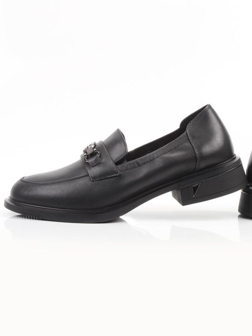 03-DEB104-1 BLACK Лоферы женские (натуральная кожа)