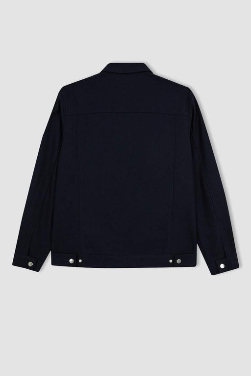 Приталенное пальто с воротником-поло - Defacto фото 10