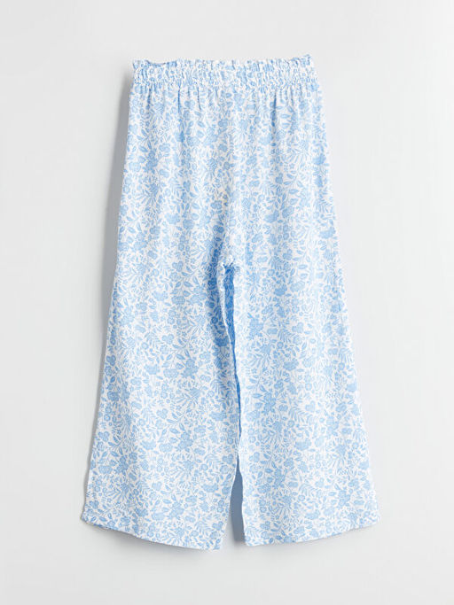 Beli Lastikli ?i?ekli K?z ?ocuk Pantolon