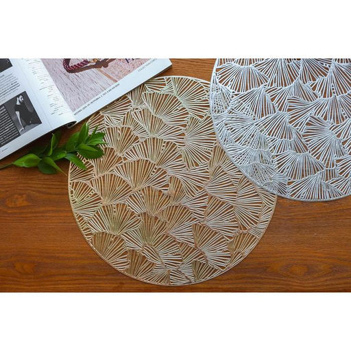 Набор салфеток сервировочных на стол Доляна Веер, d=38 см, 4 шт, цвет золотой  фото 7