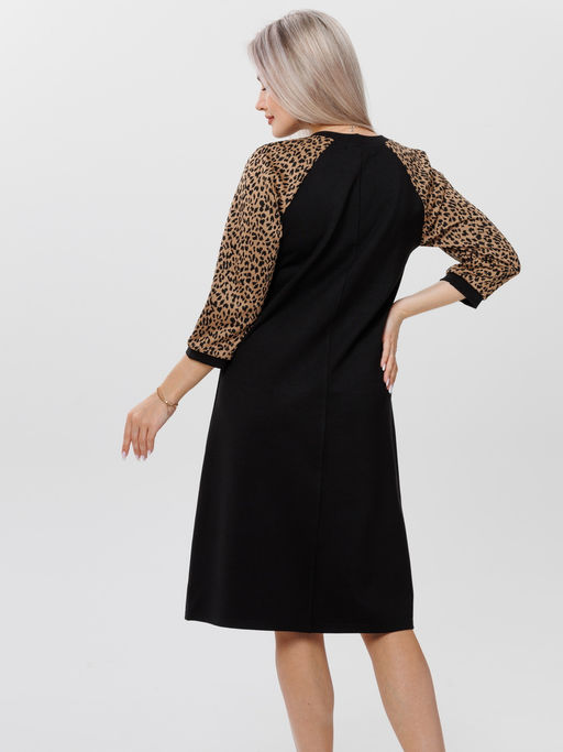 Платье женское П-182 (нейлон г/к/жаккард принт) Серая - Elenatex фото 16