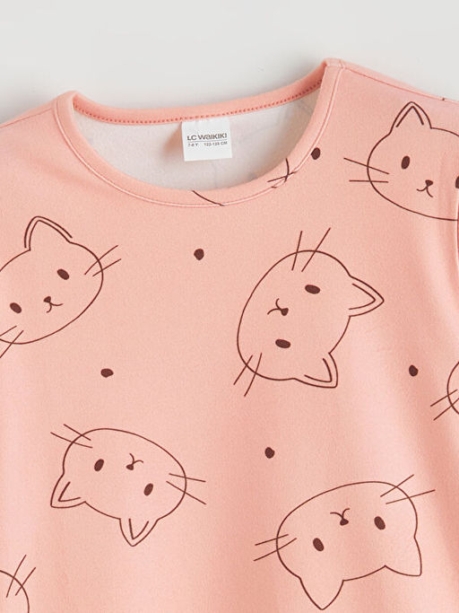 Bisiklet Yaka Polar K?z ?ocuk Pijama Tak?m?