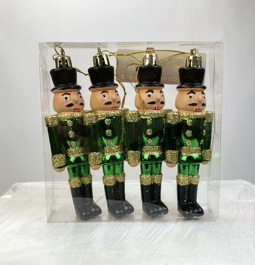 Новогоднее укаршение на ёлку, солдатики , упаковка 4шт, 12 см