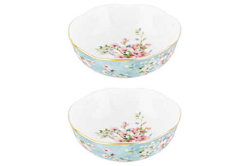 Розетка д/варенья 2 пр. 9,5*9,5*3 см 120 мл Яблоневый цвет на голубом NEW BONE CHINA - Elan gallery фото 4