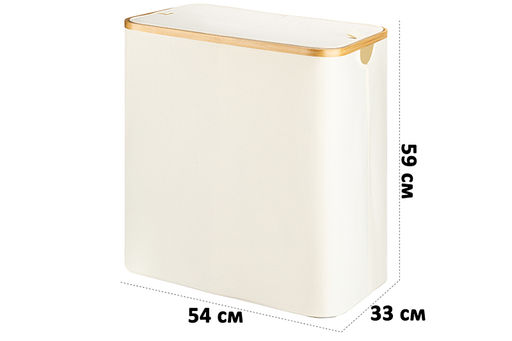 Корзина для белья 54*33*59 см 105 л с 2 отделениями и с 2 крышками, молочная - Elan gallery фото 2