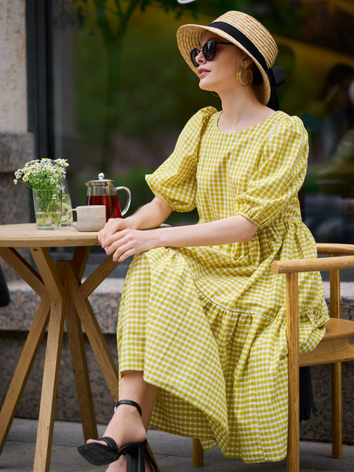 Платье с рукавами-буфами хлопок 100% - Tantino фото 16