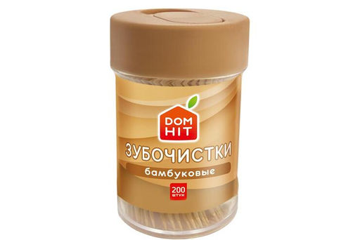 Зубочистки бамбуковые, 200шт. DOMHIT, 48,6 г (упаковка 10 шт)