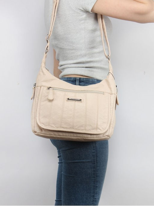 Сумка женская искусственная кожа Guecca-RY 1777, 1отд+карм/пер, плечевой ремень, светло-бежевый SALE 264939 - Adelia фото 9