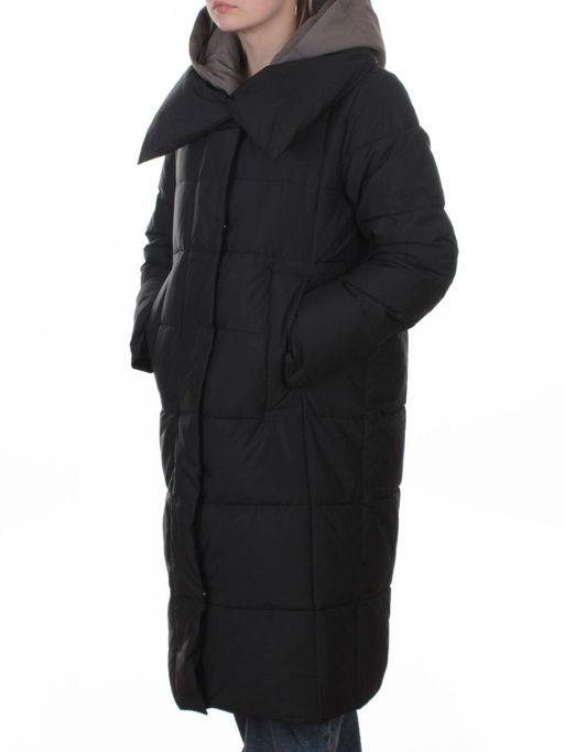 A610 BLACK Пальто зимнее женское со съемным жилетом (200 гр. био-пух)