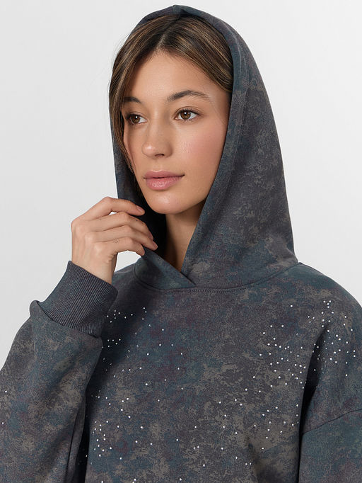 Худи женское серое с потертостями - Mark formelle фото 5