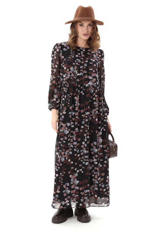 Платье NIKVA н801-7 листья мультиколор  фото 6