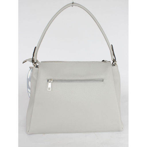 Сумка женская искусственная кожа ADEL-289/1в/ММ, 3отд.2внут.карм. плеч/рем-стропа, серый/беж св флотер 259821 - Adelia фото 2