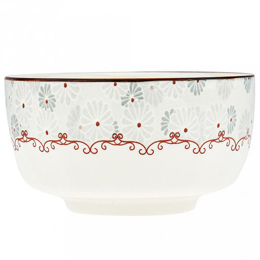 "Классика" Пиала фарфоровая 580мл, д12,7х7см, с деколью, отводка (Китай)