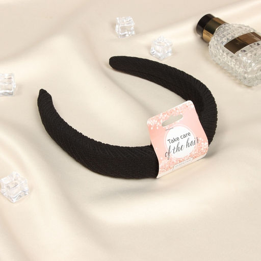 Ободок для волос «Жаннет», классик орнамент, 3 см, чёрный