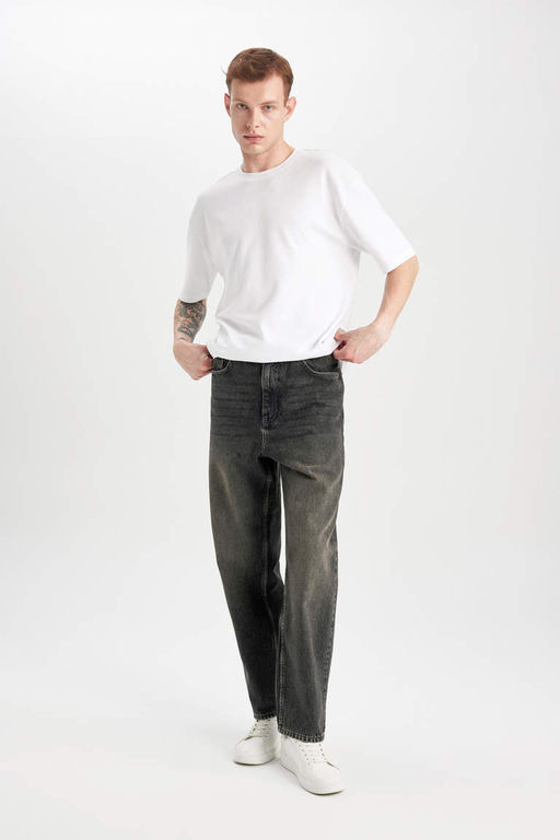 Широкие джинсовые брюки Baggy с нормальной талией и широкими штанинами - Defacto фото 2