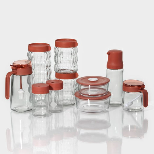 Контейнеры Доляна Коралл, 390/530 мл, набор 2 шт., с крышкой, стекло, прозрачные  фото 19