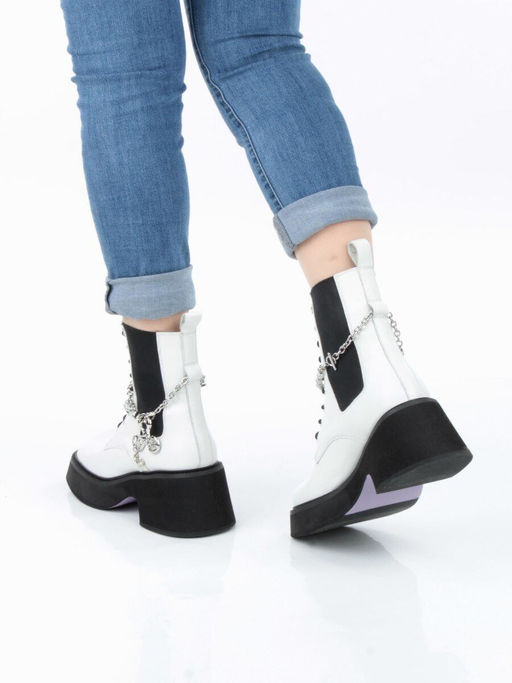 01-GZ6190-L61 WHITE Ботинки демисезонные женские (натуральная кожа) - Фабричный китай фото 3