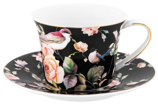 Чайн. пара 2 пр. 270 мл 12,5*9,5*7 см Певчие птички на черном NEW BONE CHINA - Elan gallery фото 4