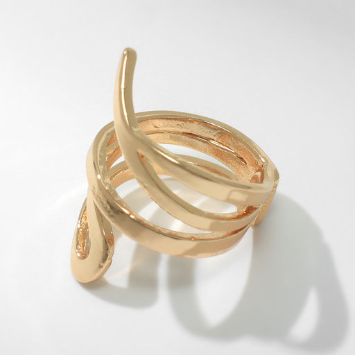 Кольцо металл Тренд витое, цвет золото, безразмерное - Qf фото 2