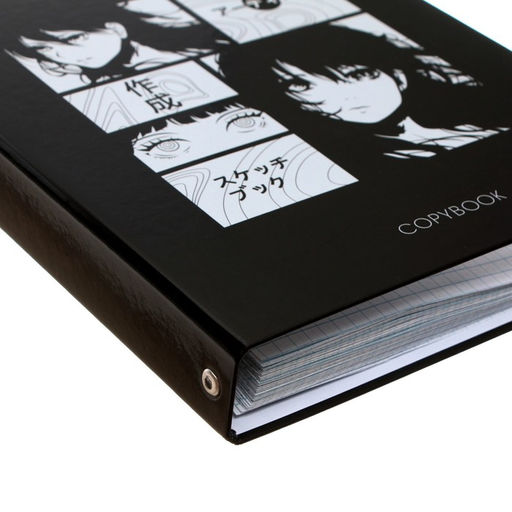 Тетрадь на кольцах, в клетку, 80 листов Аниме (ч/б), обложка 7БЦ, без вырубки под кольца, блок офсет - Calligrata фото 3