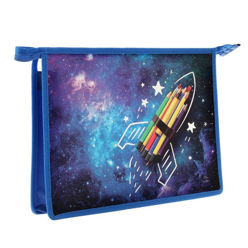 Папка для труда, А4, пластиковая, 23×32.5×5.5 см «Ракета» МИКС