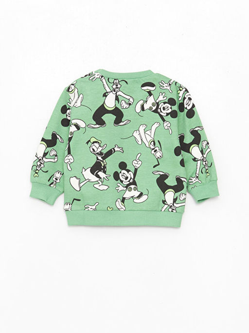 Bisiklet Yaka Mickey Mouse Bask?l? Erkek Bebek Ti??rt ve E?ofman Alt 2li Tak?m - Waikiki фото 3