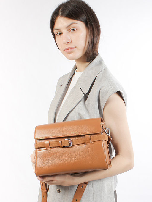 LACCOMA сумка Y2501-2-рыжий натуральная кожа